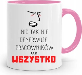 A Dolgozó Számára A Rózsaszín Bögre Mindent Idegesít A fényképes nyomtatással