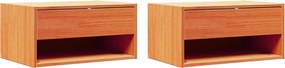 vidaXL Éjjeli asztal fiókkal 2 pcs Faggyú barna 50 x 32,5 x 24 cm