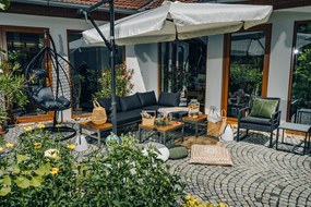 Szürke függőszék KOKON állvánnyal, szürke párna