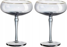 Pohárkészlet koktélokhoz, martinis poharak, 250 ml, fekete, 2 db