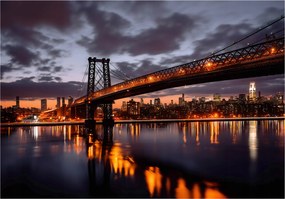 Fotótapéta Híd Város Éjszaka 3D Hálószoba Nappali Tapéta Flizelina 250x175
