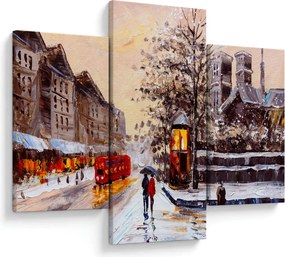 Kép - Egy téli város festménye (90x60 cm)