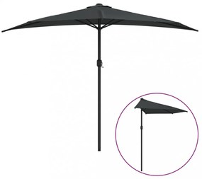 antracit féloldalas erkély napernyő alumíniumrúddal 300x155 cm