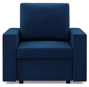 Zeus fotel, egyenes kartámasz, bársony, hab töltet, kék