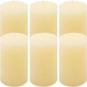 Rusztikus  gyertya készlet 11,5 cm Ø 6,8 cm 6 db krém