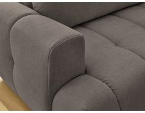 Szürkésbarna kinyitható-tárolóhelyes sarokkanapé (jobb oldali-L alakú) Fuji – Bobochic Paris