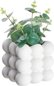 BUBBLE kaspó, fehér 12 cm