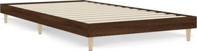 vidaXL barna tölgy színű szerelt fa ágykeret matrac nélkül 90x200 cm