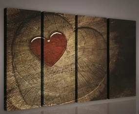 Vászonkép 120x80 Szív a fán szerelem fa vintage rusztikus meleg