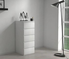 Drohmo W5 fiókos szekrény, 40x111x45 cm, matt fehér