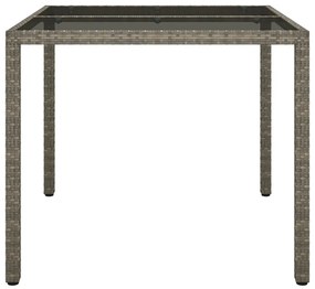 Kerti Étkezőasztal Szürke 90x90x75 cm Polirattan