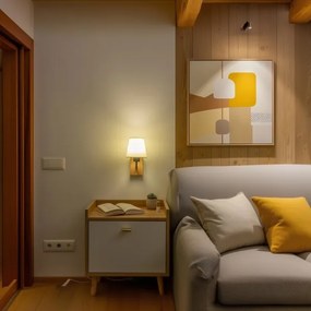 Brilagi - Fali lámpa NUBILA WOOD 1xE27/25W/230V tölgy/krémes