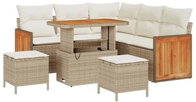 Kerti Kanapé Szett 8 pcs Beige és krém 90 x 55 x 71 cm