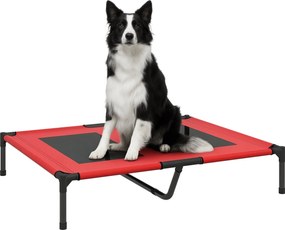 PawHut Kutyás Fekhely Kültéri Alvóhely Kutyáknak Kanapé Ágy Macskáknak Kávé-Piros 92 x 76 x 18 cm | Aosom