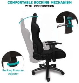 CONNECT IT CGC-1200-BK - Monaco Pro gamer szék fekete