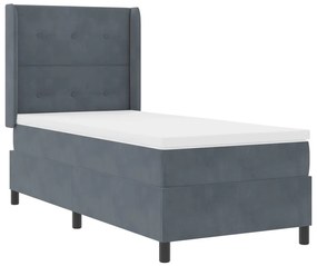 Boxspring Ágy Matrac Praktikus Szürke 100x200 cm Bársonyos
