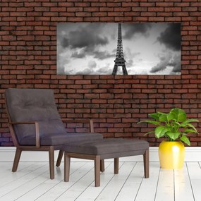 Kép - Az Eiffel-torony és a piros autó (120x50 cm)