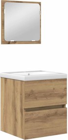 vidaXL Fürdőszoba bútor szett 2 pcs Artisan tölgy és fehér Faanyag