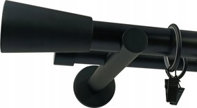 Dupla Függönykarnis Fekete Matt fi25+19mm 300cm Henger