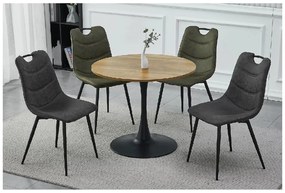 Kerek étkezőasztal AMADEO II 90x90 cm, tölgy dekorációval