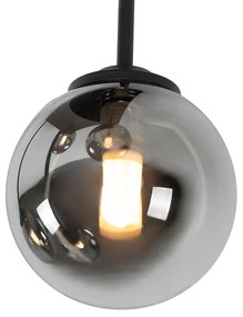 Modern mennyezeti lámpa fekete 5-ös füstüveggel - Athén