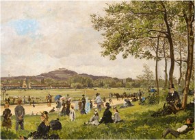 Kép - French 19th Century, Race Course at Longchamps, reprodukciók (70x50 cm)
