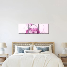 Kép - Rózsaszín dekoráció (órával) (90x30 cm)
