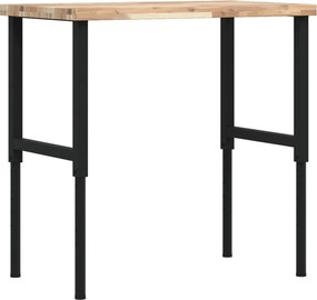 vidaXL tömör bükkfa négyszög alakú munkapad 100 x 60 x (73-99,5) cm