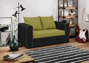 BELLA Kétszemélyes kinyitható kanapé Zöld/fekete