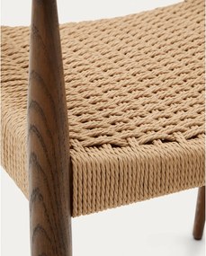 Barna-natúr színű tölgyfa étkezőszék szett 2 db-os Analy – Kave Home