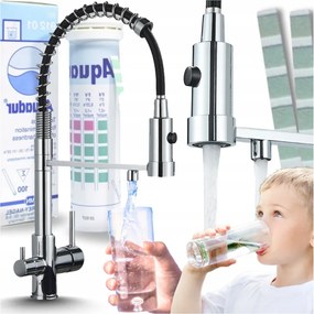 Háromutas Konyhai Csaptelep Kihúzható Csővel Króm Mosogató Csaptelep