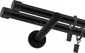 Függönykarnis Modern Fekete Dupla 25+19mm 140cm