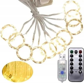 Led Fényfüggöny Usb 12W 300LED fényfüzér dekoráció