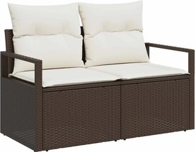 vidaXL Kerti kanapé párnával 120 x 62 x 69 cm polirattan