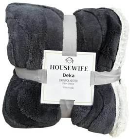 Luxus mikroplüss sherpa pléd NESTIVE sötétszürke Méret: 200 x 230 cm