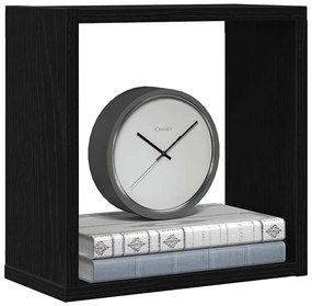 6 db fekete tölgyszínű szerelt fa fali kockapolc 30x15x30 cm