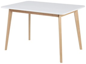 Asztal Oakland 158Fehér, Fényes fa, 76x80x120cm, Közepes sűrűségű farostlemez, Fa