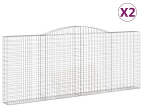 2 db íves horganyzott vas gabion kosár 400x30x160/180 cm