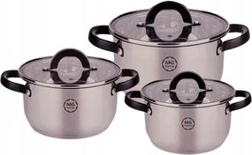 Mg Home Rozsdamentes acél edénykészlet Black 6 részes