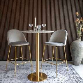 Kerek bárasztal márvány dekoros asztallappal ø 70 cm Bolzano – House Nordic