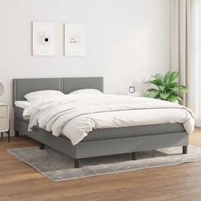 Sötétszürke szövet rugós ágy matraccal 140 x 190 cm