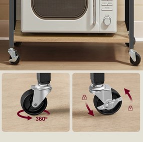 Gurulós tárolóasztal 3 polccal TAYLOR ARTISAN 60x40 cm