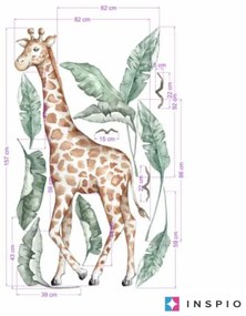 INSPIO Textil falmatricák - Zsiráf a SZAFARI világából