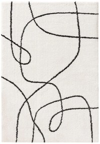 Shaggy rug Louise Black/White 15x15 cm Sample