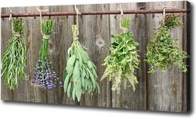 Vászonkép Gyógynövények zsinóron 100x70 cm