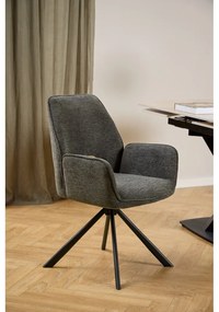 Sötétszürke karfás étkezőfotel Graham – Actona