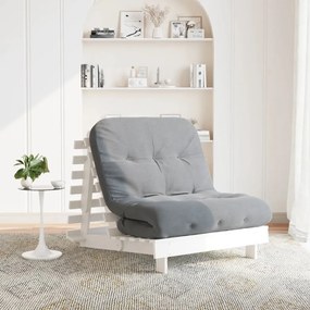 fehér tömör fenyőfa futon kanapéágy matraccal 80 x 206 x 11 cm