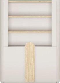 Amilio kétszárnyú vitrin 100 cm - kasmír / olajozott tölgy / világos tölgy fogantyúk