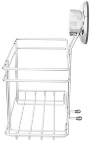 Ezüstszínű öntapadós fém fürdőszobai polc Bestlock Bath – Compactor