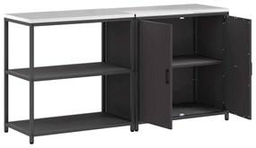 Konyhai Tároló Készlet polcokkal 2 pcs Fekete 180 x 50 x 92 cm